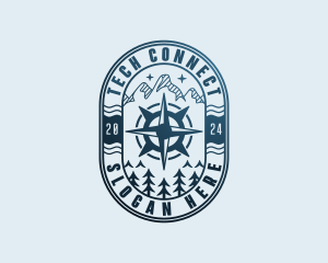 Travel Trekking Compass Logo