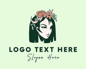 Floral Beautiful Lady logo