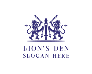 Medieval Sword Lions  logo