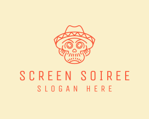 Festive Mexican Skull  logo design