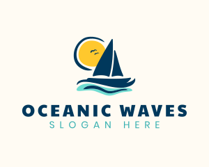 Ocean Sailboat Adventure logo design