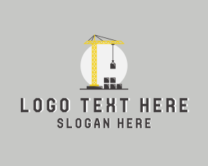 Tower Crane Construction Builder Logo