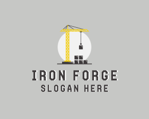 Tower Crane Construction Builder logo design