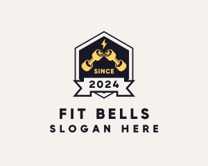 Hexagon Fitness Dumbbell  logo design