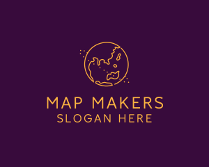 Planet Earth Map  logo design