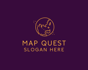 Planet Earth Map  logo design