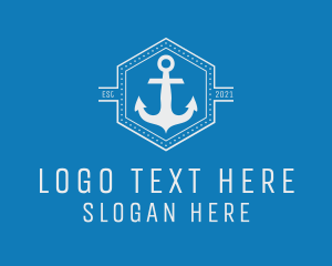 Maritime Anchor Badge logo design