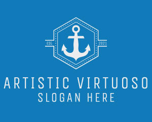 Maritime Anchor Badge logo design