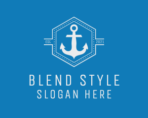 Maritime Anchor Badge logo design