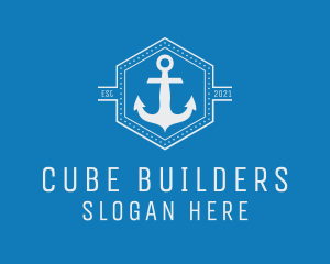 Maritime Anchor Badge logo design