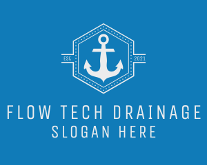 Maritime Anchor Badge logo design