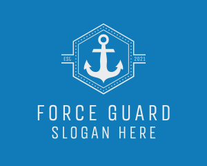 Maritime Anchor Badge logo design