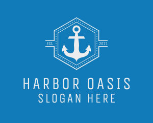 Maritime Anchor Badge logo design