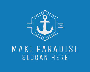 Maritime Anchor Badge logo design