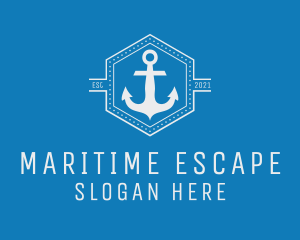 Maritime Anchor Badge logo design