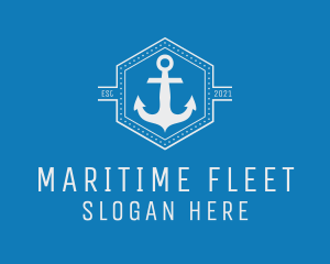 Maritime Anchor Badge logo design