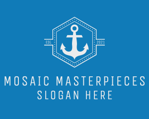 Maritime Anchor Badge logo design