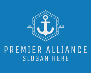 Maritime Anchor Badge logo design