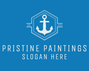 Maritime Anchor Badge logo design