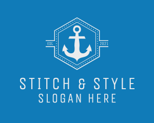 Maritime Anchor Badge logo design