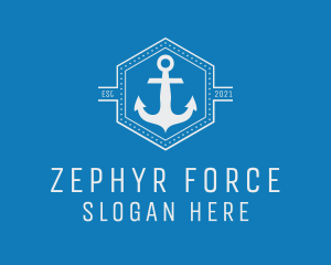 Maritime Anchor Badge logo design