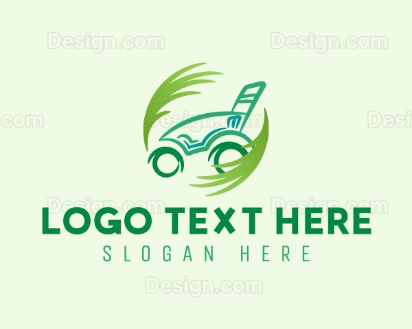 Lawn Mower Grass Logo