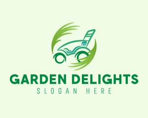 Lawn Mower Grass logo design