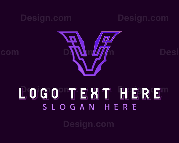 Geometric Gaming Letter V Logo