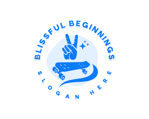 Hand Peace Skateboard logo
