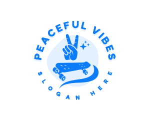 Hand Peace Skateboard logo design