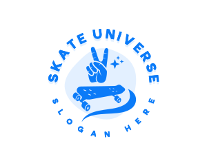 Hand Peace Skateboard logo design