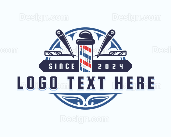 Barber Razor Groomer Logo