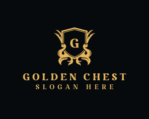 Golden Royalty Shield logo design