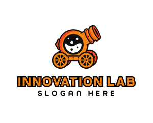 Cannon Lab Flask logo design