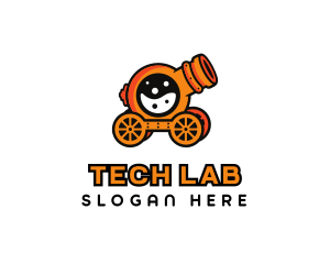 Cannon Lab Flask logo design