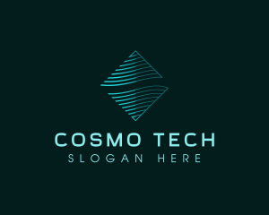 Wave Abstract Tech logo design