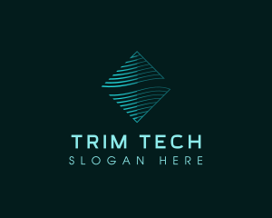 Wave Abstract Tech logo design