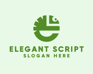 Letter E Lizard logo design