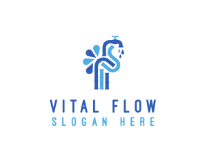 Faucet Tap Plumbing  logo design