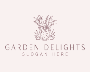 Garden Flower Vase logo design