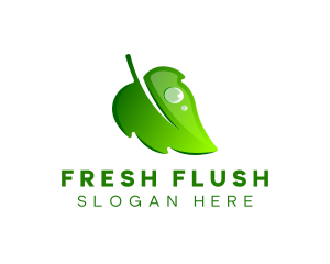 Fresh Leaf Droplet logo design