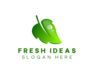 Fresh Leaf Droplet logo design