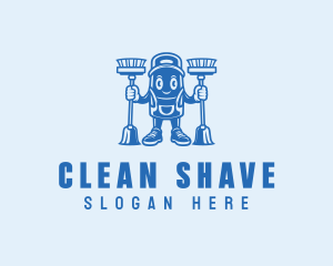 Janitor Cleaning Mop logo design