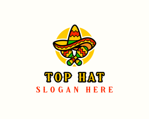 Mexican Sombrero Maracas logo design