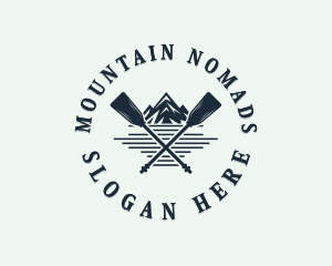 Mountain Canoeing Paddles logo design