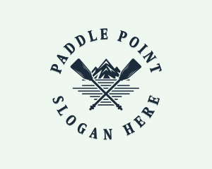 Mountain Canoeing Paddles logo design