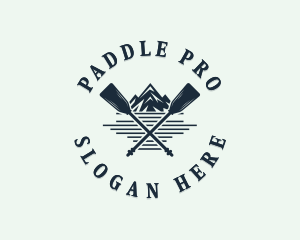 Mountain Canoeing Paddles logo design