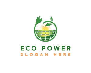 Solar Panel Plug logo design