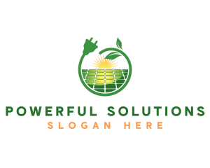 Solar Panel Plug logo design