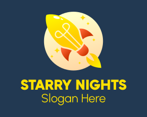 Incandescent Starry Rocket logo design